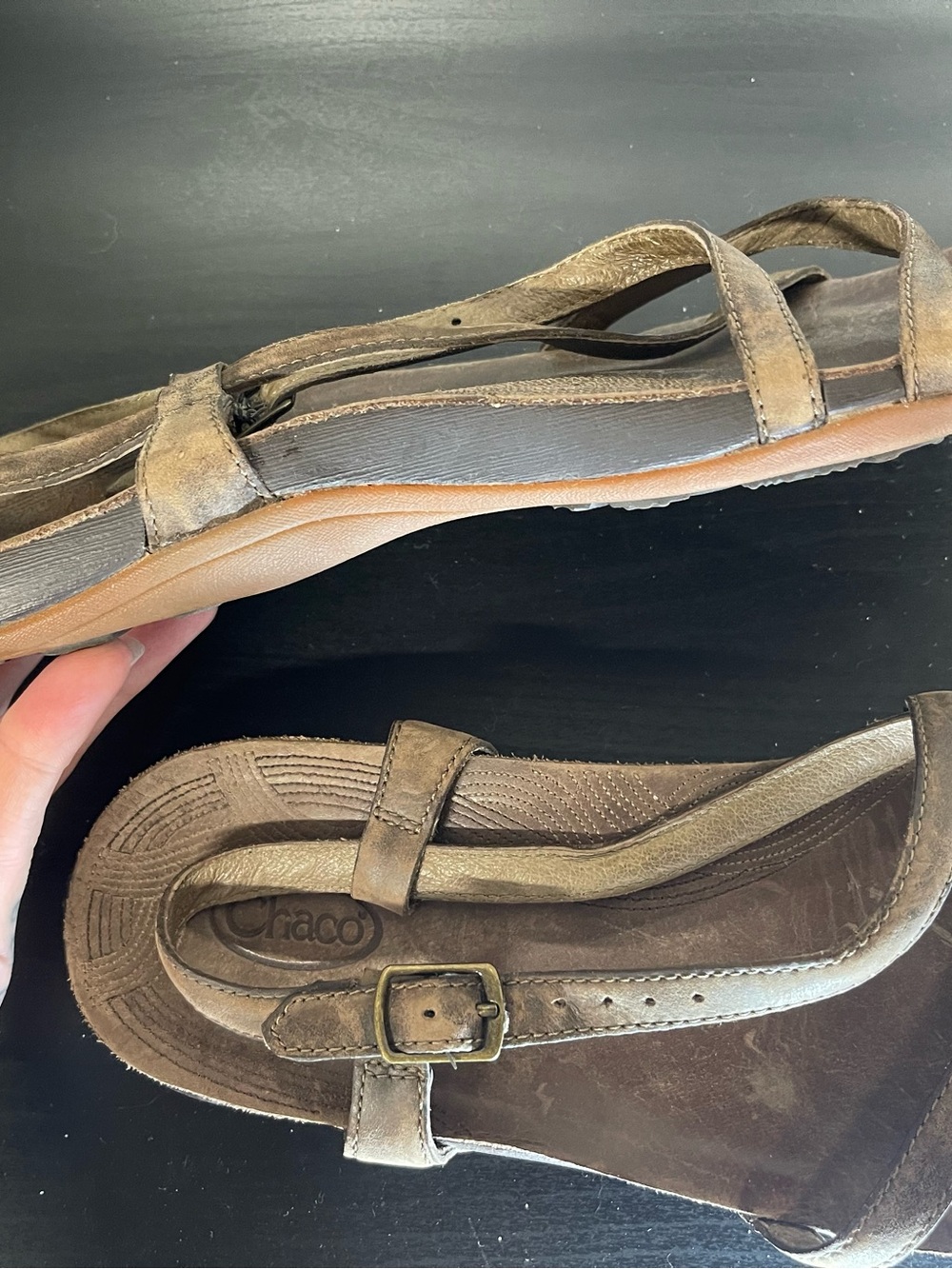 Chaco Women’s Leather Strappy Sandals Brown Adjustable Buckle Hiking Outdoor - Picture 7 of 10